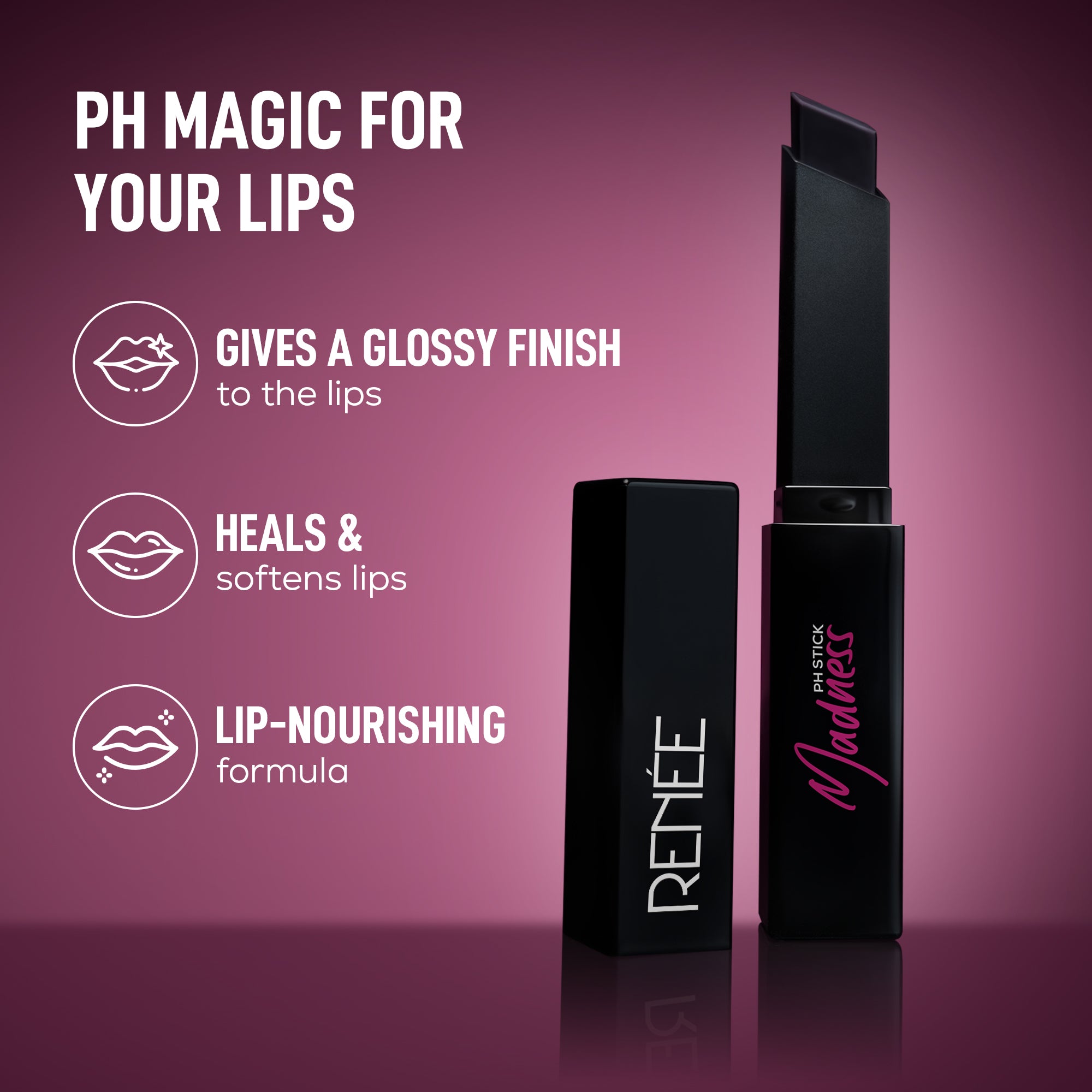 RENEE Madness pH Lipstick – One Shade, Many Moods! — image 4