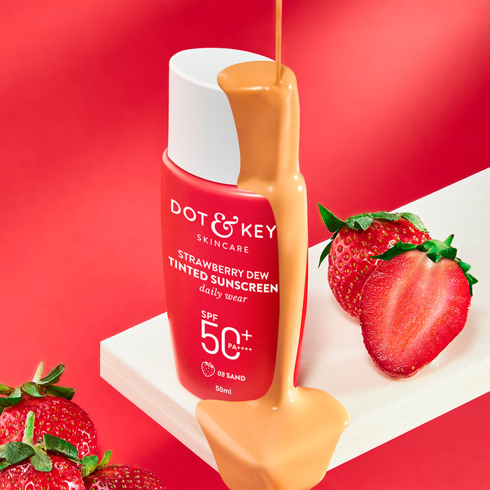 Buy Dot & Key Strawberry Dew Tinted Sunscreen SPF 50+ PA++++ | Glowing Tint + Broad Spectrum Protection — image 5