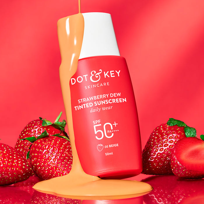 Buy Dot & Key Strawberry Dew Tinted Sunscreen SPF 50+ PA++++ | Glowing Tint + Broad Spectrum Protection — image 9