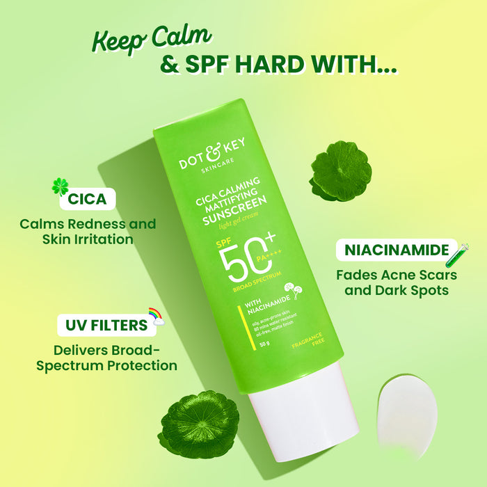 Dot & Key Cica + Niacinamide Matte Sunscreen SPF 50+ PA++++ – Soothe, Protect & Control Shine! — image 4