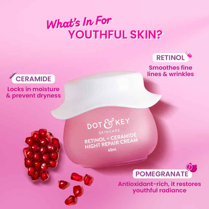 Dot & Key Retinol Night Repair Cream with Ceramides – Wake Up to Youthful, Radiant Skin! — image 3