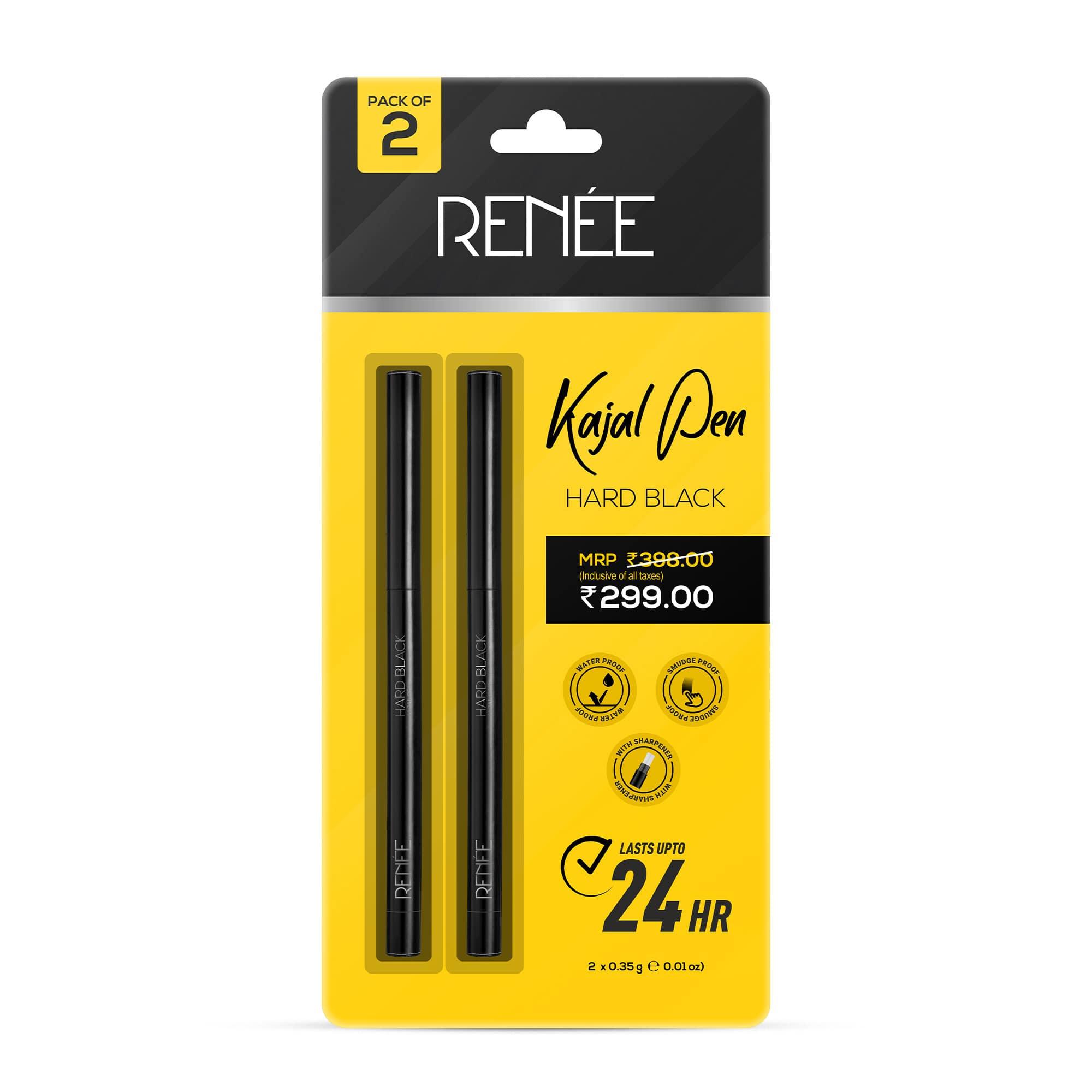 RENEE Hard Black Kajal Pen with Sharpener – Intense, Long-Lasting, & Smudge-Proof Eyes! RENEE Hard Black Kajal Pen with Sharpener – Intense, Long-Lasting, & Smudge-Proof Eyes!