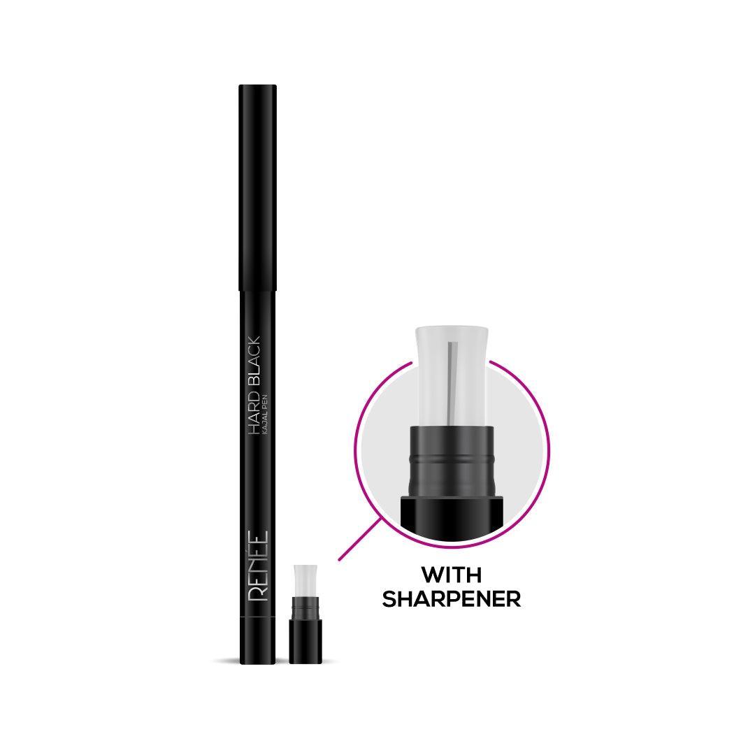 RENEE Hard Black Kajal Pen with Sharpener – Intense, Long-Lasting, & Smudge-Proof Eyes! — image 3