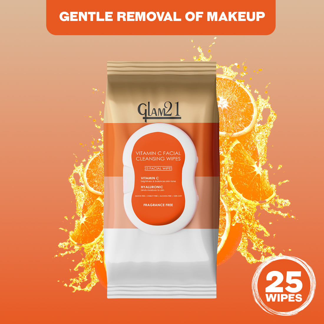Glam21 Make-up Remover Wipes With Vitamin C & Hyaluronic Acid | Deep Cleansing, Hydrating & Brightening | Removes Waterproof Makeup | Soft, Gentle & Travel-Friendly Facial Wipes Glam21 Make-up Remover Wipes With Vitamin C & Hyaluronic Acid | Deep Cleansing, Hydrating & Brightening | Removes Waterproof Makeup | Soft, Gentle & Travel-Friendly Facial Wipes