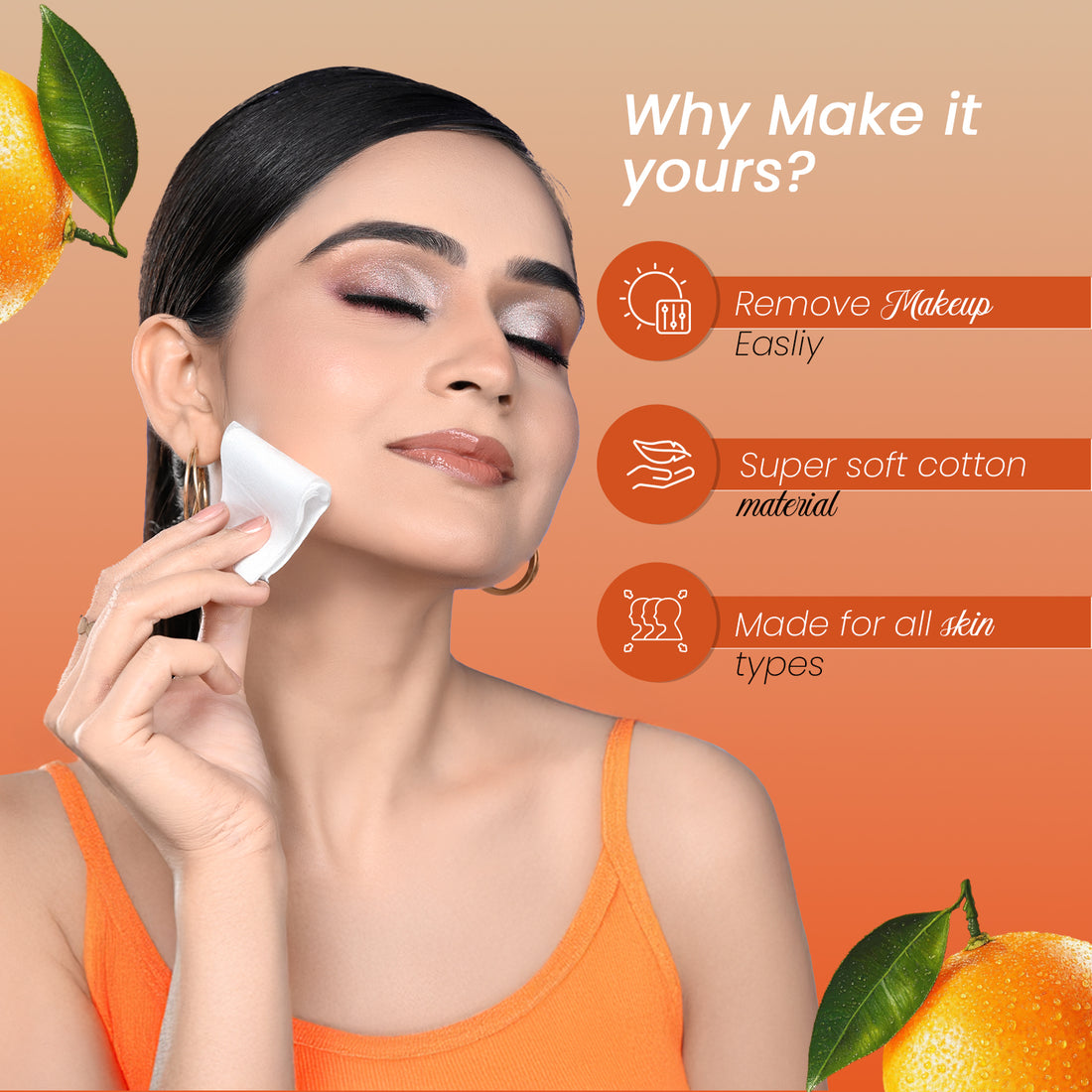 Glam21 Make-up Remover Wipes With Vitamin C & Hyaluronic Acid | Deep Cleansing, Hydrating & Brightening | Removes Waterproof Makeup | Soft, Gentle & Travel-Friendly Facial Wipes — image 2