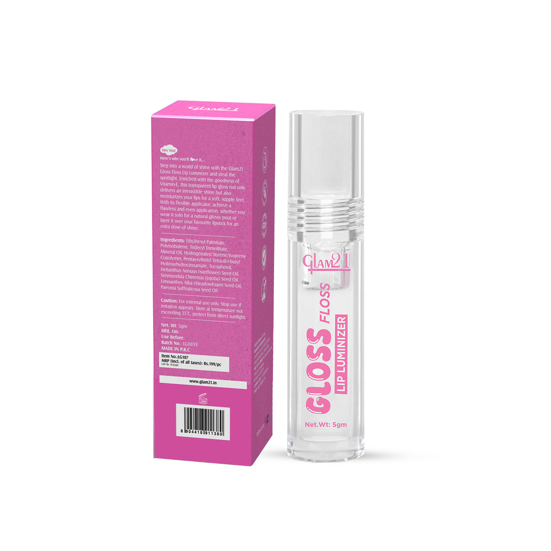 Glam21 Gloss Floss Lip Luminizer | High-Shine Gloss, Non-Sticky Formula | Hydrating, Plumping & Smooth Finish | Long-Lasting Lip Gloss for Everyday Glam — image 6