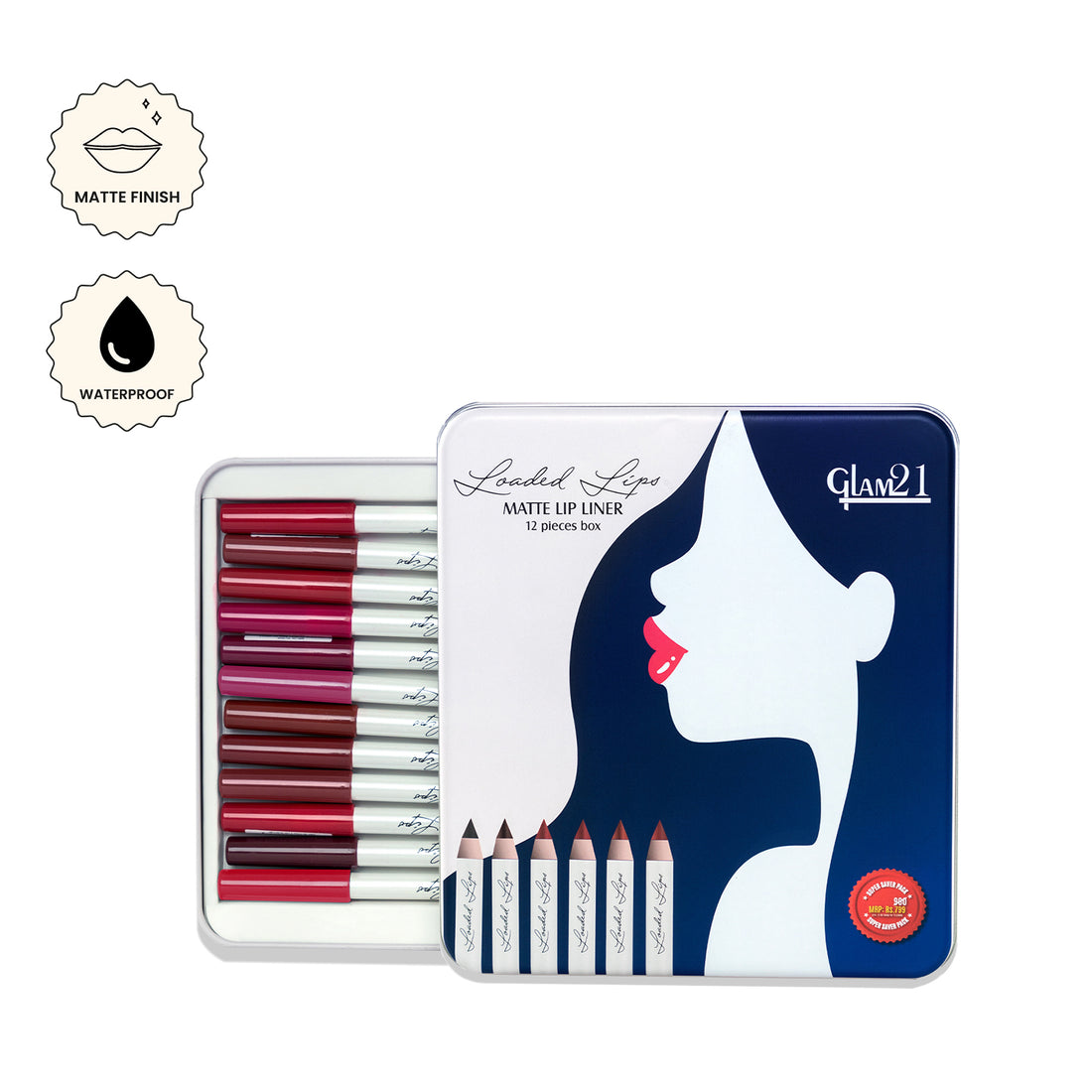Glam21 Loaded Lips Matte Lip Liner – 12 Pieces Box | Long-Lasting, Smudge-Proof & High-Pigment Lip Liners | Smooth Glide, Precise Definition & Full Coverage Lip Pencil Set Glam21 Loaded Lips Matte Lip Liner – 12 Pieces Box | Long-Lasting, Smudge-Proof & High-Pigment Lip Liners | Smooth Glide, Precise Definition & Full Coverage Lip Pencil Set