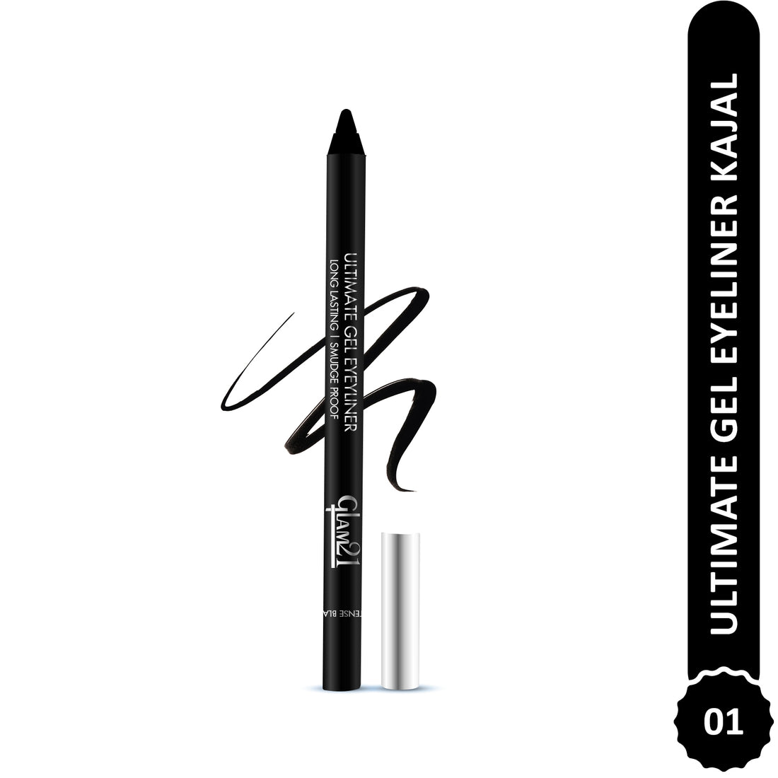 Glam21 Ultimate Gel Eyeliner Kajal | Intense Jet Black, Smudge-Proof & Waterproof | Long-Lasting Gel Kajal for Bold, Defined Eyes | Soft, Smooth & High-Pigment Formula — image 2