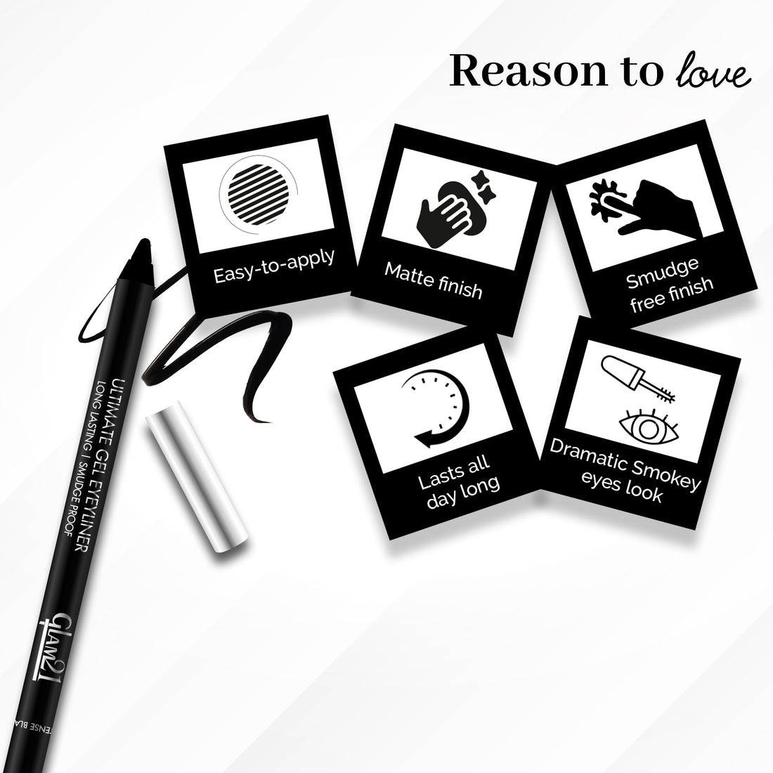 Glam21 Ultimate Gel Eyeliner Kajal | Intense Jet Black, Smudge-Proof & Waterproof | Long-Lasting Gel Kajal for Bold, Defined Eyes | Soft, Smooth & High-Pigment Formula — image 3