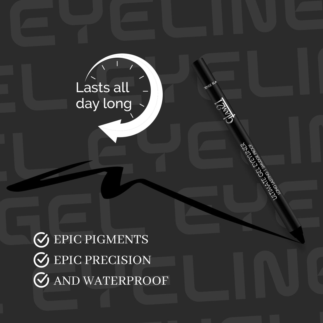 Glam21 Ultimate Gel Eyeliner Kajal | Intense Jet Black, Smudge-Proof & Waterproof | Long-Lasting Gel Kajal for Bold, Defined Eyes | Soft, Smooth & High-Pigment Formula — image 5