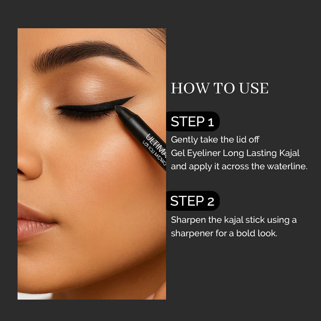 Glam21 Ultimate Gel Eyeliner Kajal | Intense Jet Black, Smudge-Proof & Waterproof | Long-Lasting Gel Kajal for Bold, Defined Eyes | Soft, Smooth & High-Pigment Formula — image 7
