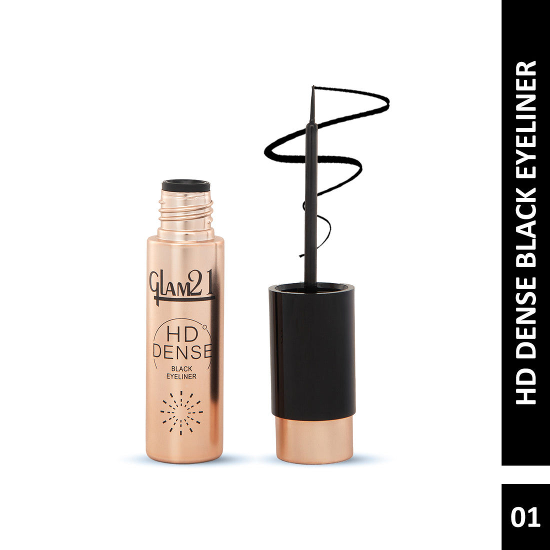 Glam21 HD Dense Black Eyeliner – Intense Black, Smudge-Proof & All-Day Wear — image 2