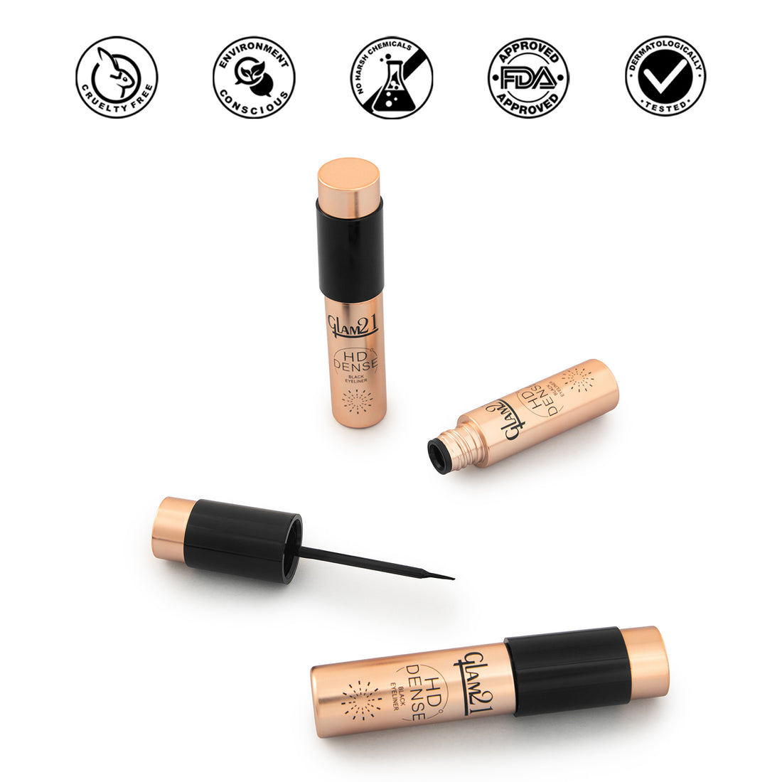 Glam21 HD Dense Black Eyeliner – Intense Black, Smudge-Proof & All-Day Wear — image 7