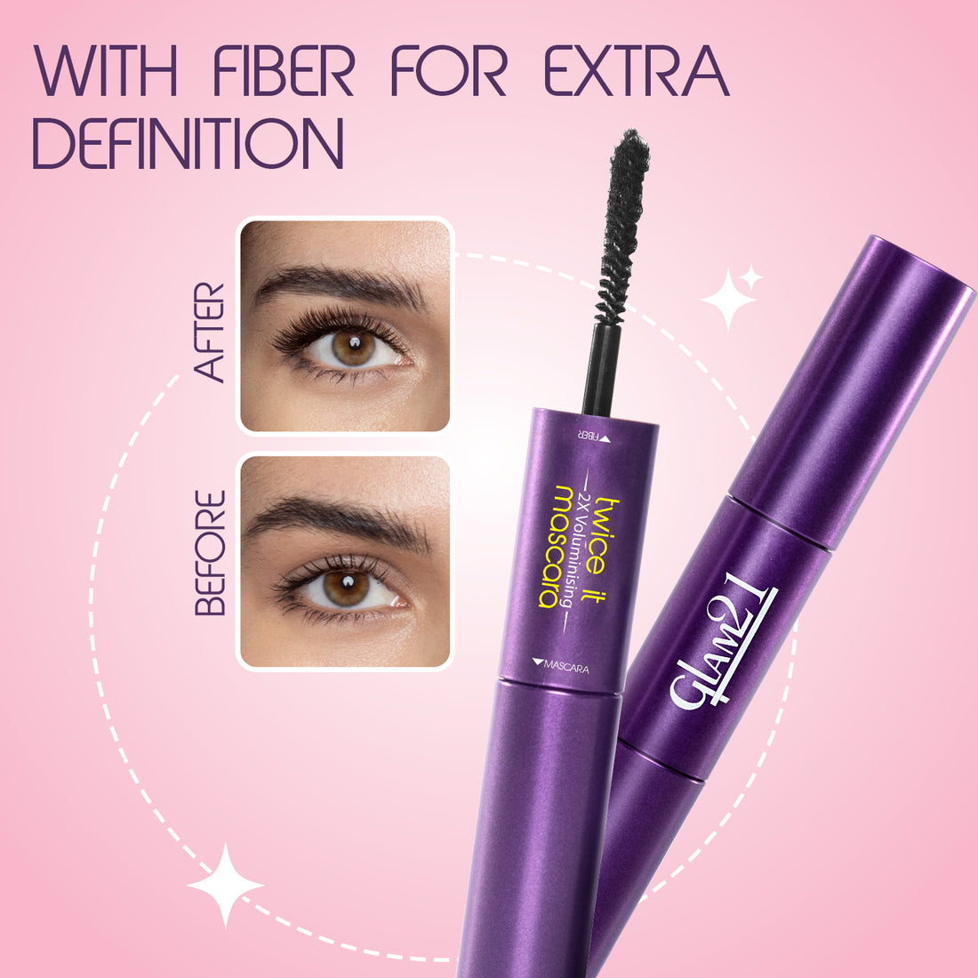 Glam21 Twice It Mascara – Double Volume, Double Length, Double Drama — image 4