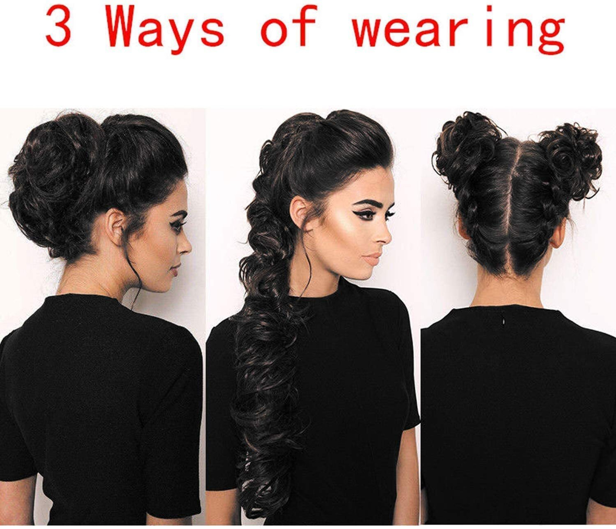Messy curly ponytail hair extension and Wigs (frill) for womens and girls Braid Extension — image 2