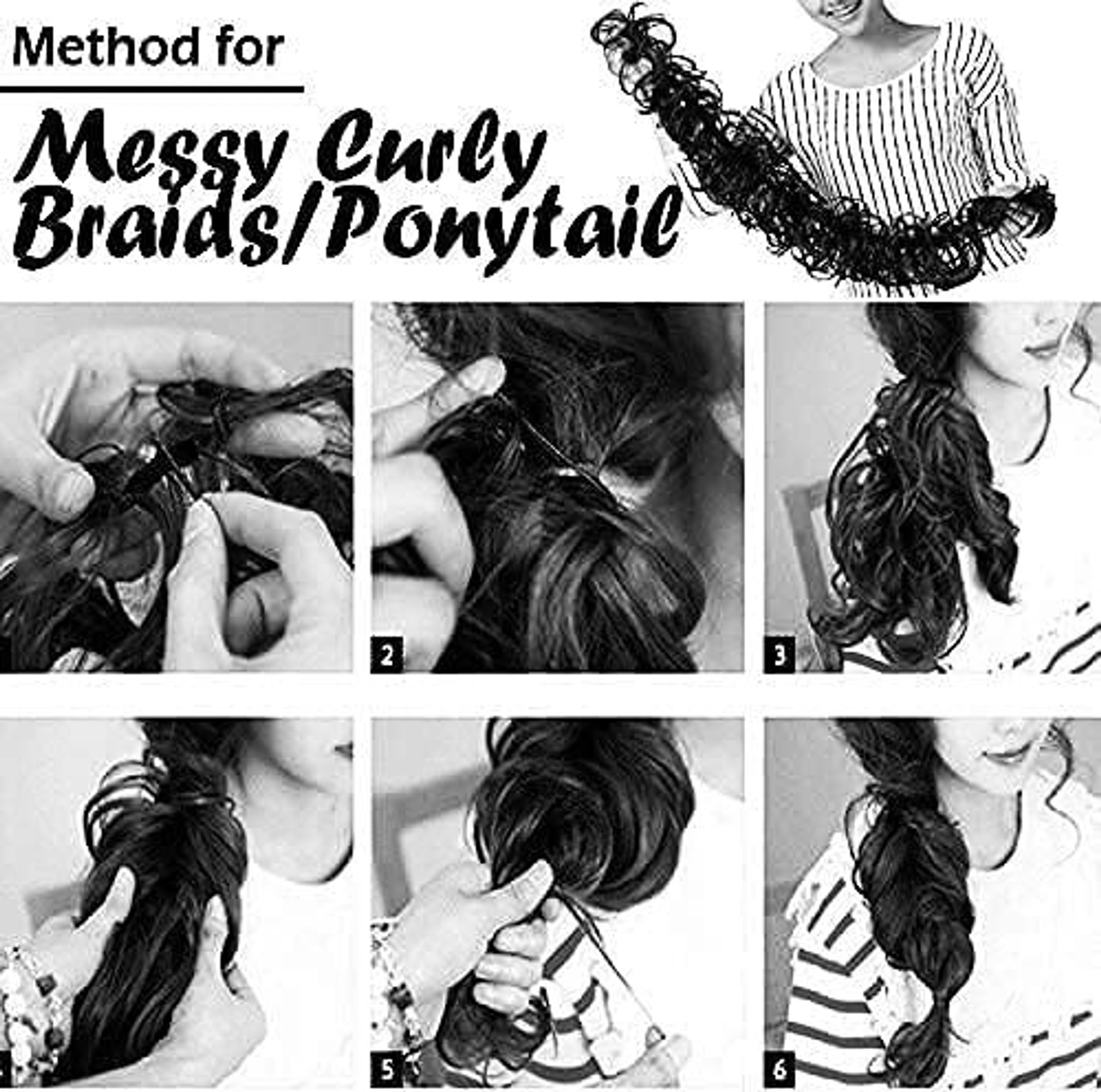 Messy curly ponytail hair extension and Wigs (frill) for womens and girls Braid Extension — image 3