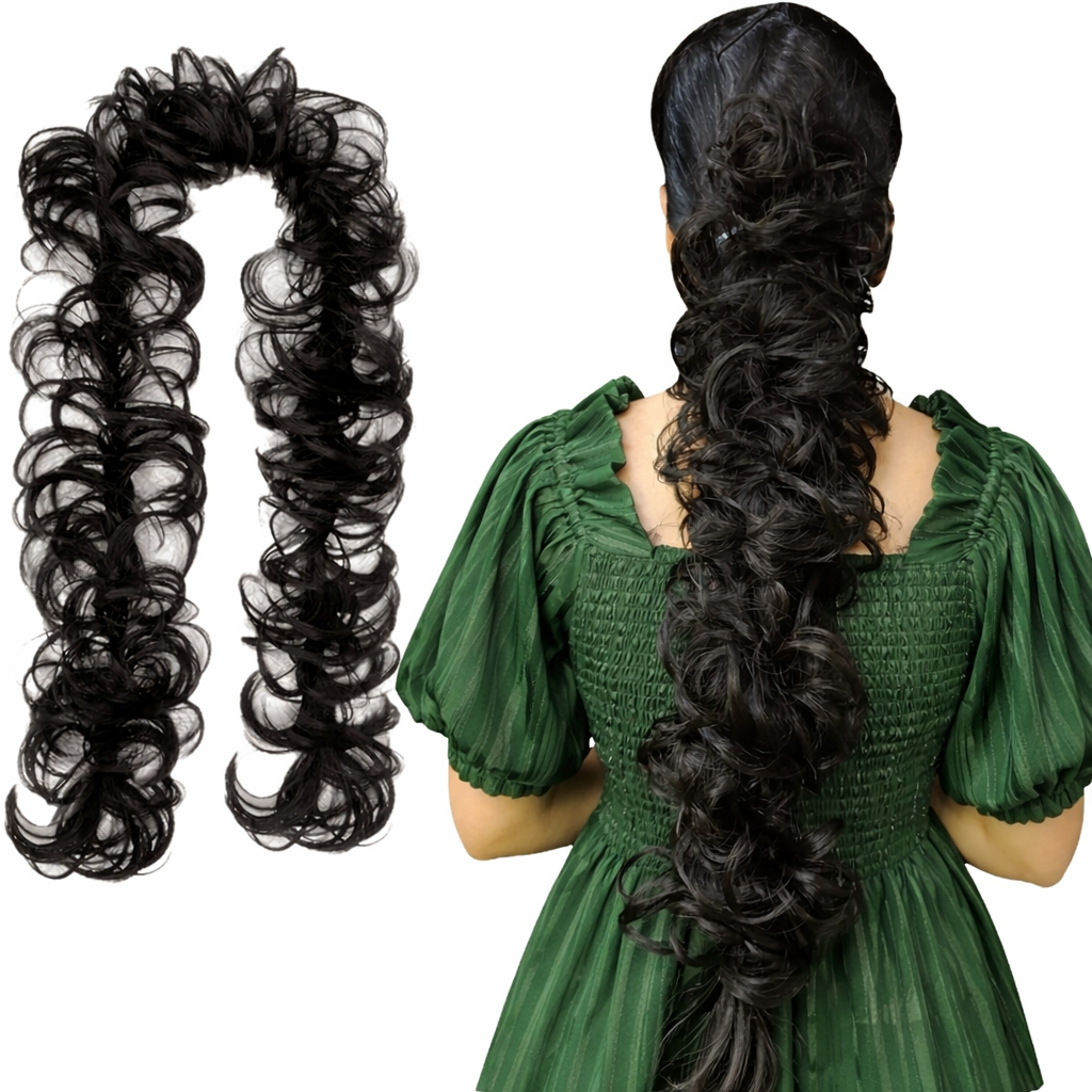 Messy curly ponytail hair extension and Wigs (frill) for womens and girls Braid Extension Messy curly ponytail hair extension and Wigs (frill) for womens and girls Braid Extension