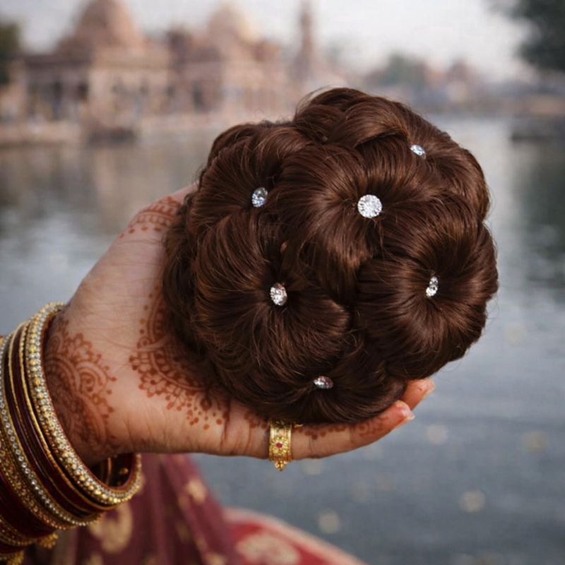 Hair cluther bun judda with stone for womens — image 2